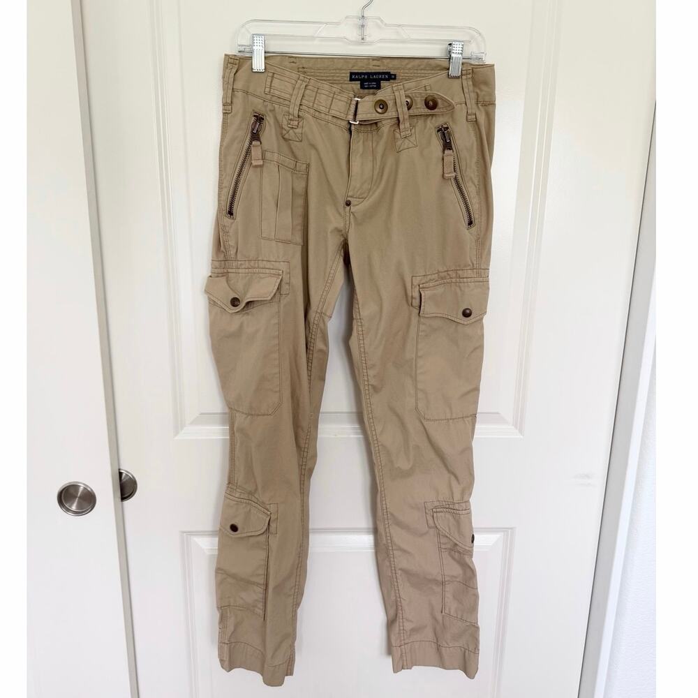 Ralph Lauren Y2K Utilitarian Multi Pocket Vintage Cargo Khaki Pants 10